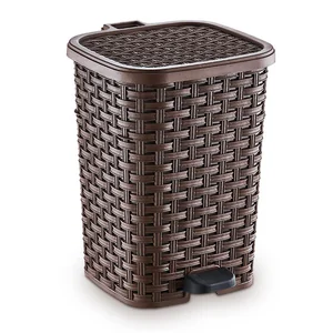 DD STYLE Ведро для мусора 6,0 л. Плетенка 01052 коричневый