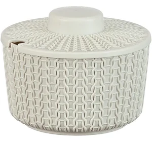 М-ПЛАСТИКА Сахарница 0,45 мл. Вязание М 1197 белый ротанг