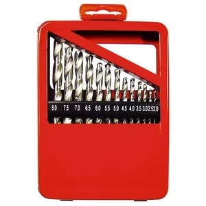 Matrix Набор сверл по металлу, 2-8 мм (через 0,5 мм), HSS, 13 шт, металлическая коробка, цилиндрический хвостовик 72387