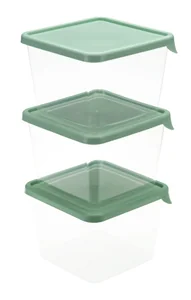 М-ПЛАСТИКА Набор ёмкостей для продуктов 0,75 л.* 3 шт. М 1444 фисташковый