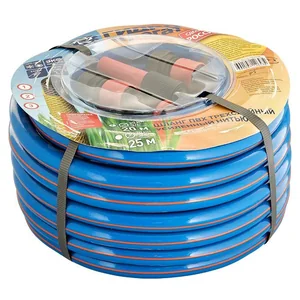 ГИДРОАГРЕГАТ Шланг поливочный 3/4, 20 м, армированный, 3-х слойный синий с оранжевой полосой (набор коннекторов)