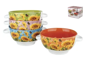 КОРАЛЛ Набор бульонниц Подсолнухи 4пр. ST1298/А06222