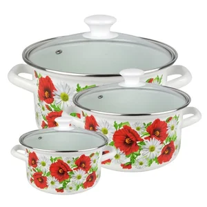 КМК Набор кастрюль (6пр.) Июльский мак-экстра