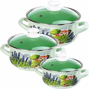 КМК Набор кастрюль (6пр.) Тоскана-экстра салатовый