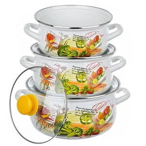 КМК Набор кастрюль (6пр.) БРОККОЛИ-ЭКСТРА белый