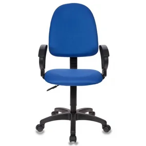 БЮРОКРАТ Кресло CH-1300, на колесиках, подлокотники, регулировка под вес, газлифт,120кг, ткань, темно-синий CH-130