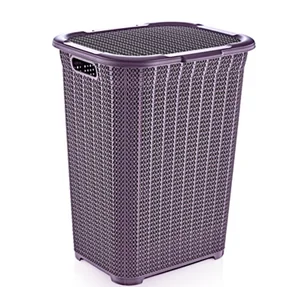 DD STYLE Корзина для белья 50 л.Вязаный узор 05027 лиловый