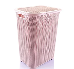 DD STYLE Корзина для белья 50 л.Вязаный узор 05027 кремовый