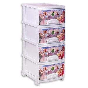 РОССПЛАСТ Комод 4 секции ПРИНЦЕССА белый РП-421