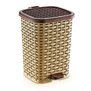 DD STYLE Ведро для мусора 6,0 л. Плетенка 01052 бежевый