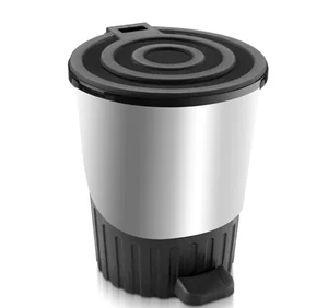 DD STYLE Ведро для мусора 14,0 л. 01062 серебро