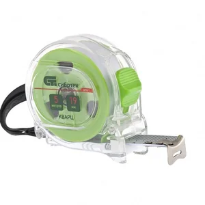 Сибртех Рулетка Кварц 5м*19мм, прозрачный корпус, амортизатор 32521