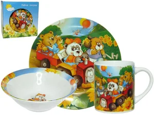 КОРАЛЛ Набор посуды д/завтрака 3 пр. Медвежата TSET3TB