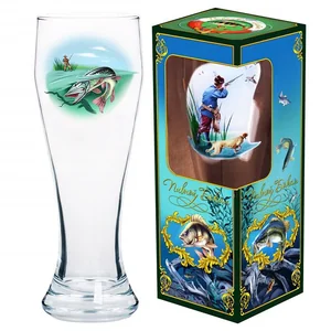 ДЕКОСТЕК  Бокал для пива 500 мл Рыбалка (Подарочный) 303-Д