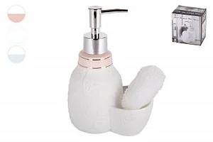 КОРАЛЛ Дозатор для жидкого мыла + губка  Мабель KR729 микс