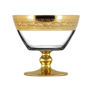 ГУСЬ ХРУСТАЛЬНЫЙ Набор ваз на ножке с узором Версаче EAV08-12542