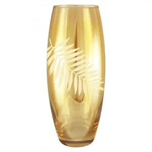 ГУСЬ ХРУСТАЛЬНЫЙ Ваза Папоротник цвет Янтарь 260 мм. EC223-3966/S