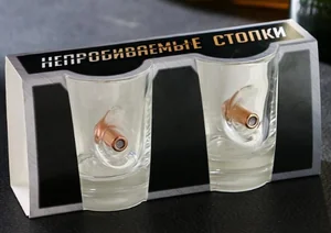 ДЕКОСТЕК Набор стопок для водки 50 мл. (2 шт) Непробиваемые 5208252 черный