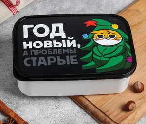 ЗВ Ланч-бокс  1200 мл. Год Новый,а проблемы старые.Кот 5094994