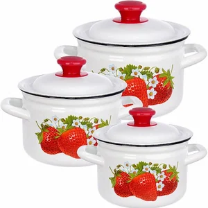 КМК Набор кастрюль (6пр.) Садовая Клубника-1белый