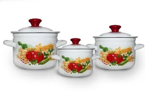 КМК Набор кастрюль (6пр.) Черри-1белый