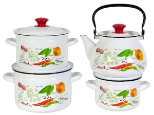 КМК Набор кастрюль (7пр.) Специи белый