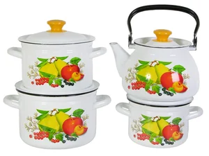 КМК Набор кастрюль (7пр.) Дюшес белый