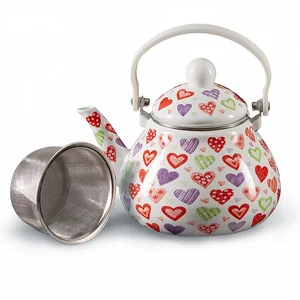 METALLONI Эмалированный чайник 1,3л. Сердца EM-131X1/61