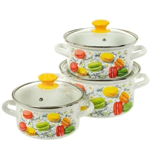 КМК Набор кастрюль (6пр.) Цветное печенье-1Экстра белый