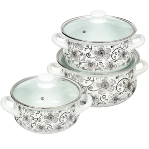 КМК Набор кастрюль (6пр.) Николь Экстра белый