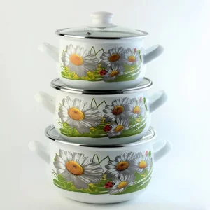HASCEVHER Набор кастрюль (6пр.) Ромашка белая 7088/7800