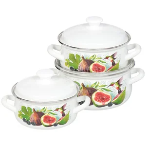 КМК Набор кастрюль (6пр.) Инжир-1 белый