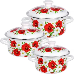 КМК Набор кастрюль (6пр.) Июльский мак - 1 белый
