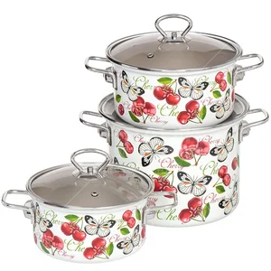 КМК Набор кастрюль (6пр.) Черешенка 5-1 Элит белый