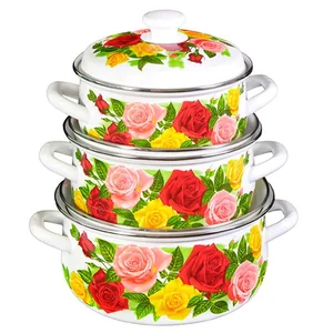 КМК Набор кастрюль (6пр.) Розовый рай-1 белый