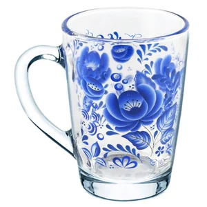 ДЕКОСТЕК Кружка 300 мл Капучино круговая деколь Гжель 4693/501