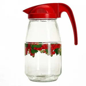 ДЕКОСТЕК Кувшин 1,5 л. Дачный с крышкой, круговая деколь Красная смородина 128/242