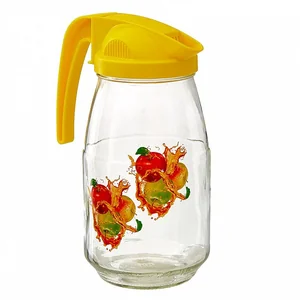 ДЕКОСТЕК Кувшин 1,5 л. Дачный с крышкой, лепковая деколь Яблоко 128/141