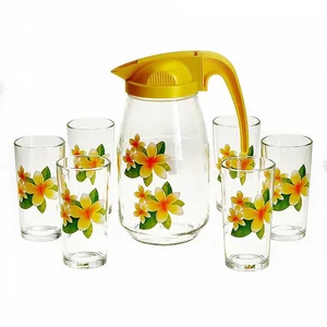 ДЕКОСТЕК Набор питьевой 7 предметов, лепковая деколь Жасмин 128/1256/018