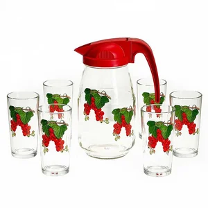 ДЕКОСТЕК Набор питьевой 7 предметов, лепковая деколь Красная смородина 128/1256/142