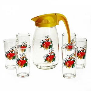 ДЕКОСТЕК Набор питьевой 7 предметов, лепковая деколь Мальва 128/1256/125