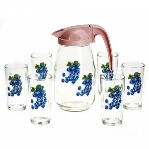 ДЕКОСТЕК Набор питьевой 7 предметов, лепковая деколь Черная смородина 128/1256/135