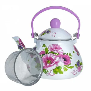 METALLONI Эмалированный чайник 1,3л. Нежные маки EM-131X1/14