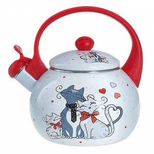 METALLONI Эмалированный чайник 2.5л. Влюбленные коты EM-25101/70