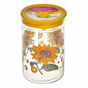 ALPENKOK Банка 800 мл стеклянная с вакуумной крышкой Подсолнух AK-9701