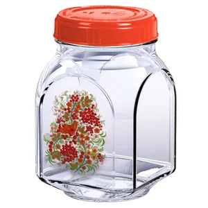 DELTA Банка для хранения 760 мл с крышкой ТВИСТ Хохлома 121-13007