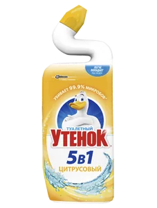 ТУАЛЕТНЫЙ УТЕНОК Жидкое чистящее средство для унитаза 5в1 500г. Цитрусовый  5000204070811