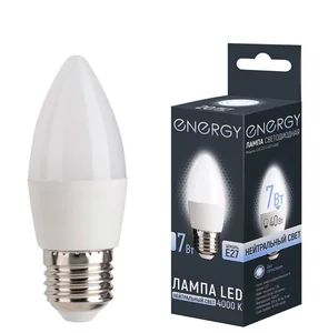 Energy Лампа светодиодная LED С37-7-E27-4000. 109299-SK