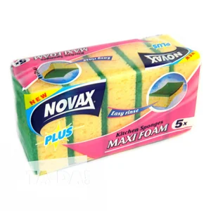 NOVAX Набор кухонных губок 5шт. MAXI FOAM 4823058323879 микс