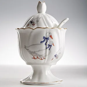 BEATRIX Сахарница 250 мл с ложкой Гуси МН091E 